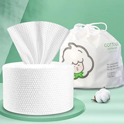 Image of GothicBride Disposable Face Towel 100% Cotton Extra Thick &amp; Soft Facial Tissue Lint Free Dry Wipes Non Woven Fabric for Sensitive Skin