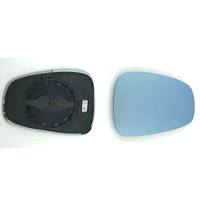 Image of Fits Alfa Romeo 159, For 2005 to 2012 Heated Base Wide Angle Wing Mirror Glass ( Blue Tinted ) LEFT HAND UK Passenger Side