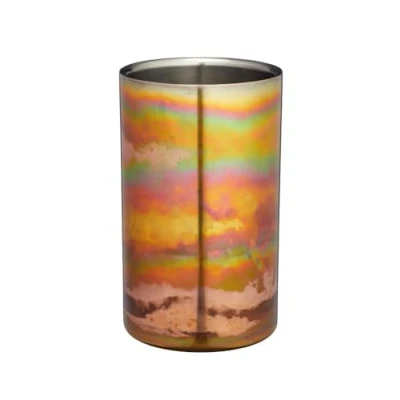 Image of BarCraft Double Walled Swirling Copper Finish Wine Cooler