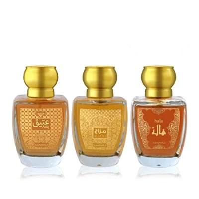 Image of Maryaj ATIQ, MIZAJ, HALA Unisex Azaria Citrus Eau De Parfum 100ml Each Captivating Citrus, Floral Finesse, and Enchanting Woody Elegance