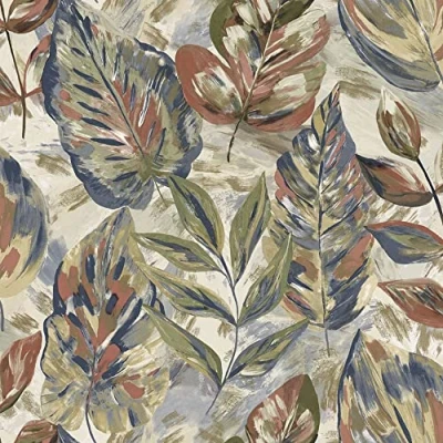 Image of Holden Decor Aralia Beige Wallpaper 36111 Metallic Brush Painted Leaf