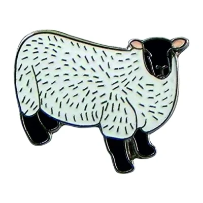 Image of Metal Enamel Pin Badge Brooch Sheep (Ewe Lamb Ram)