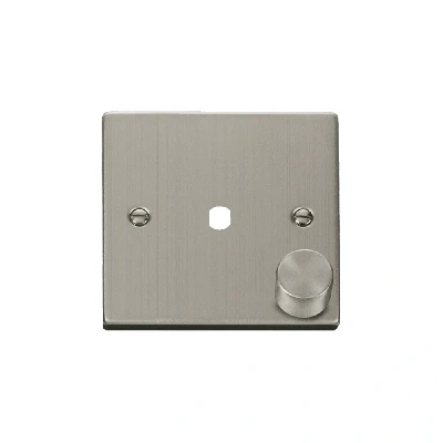 Image of Click Deco 1 Gang Unfurnished Dimmer Plate and Knob (650W Max) Stainless Steel