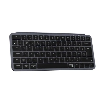 Image of Keychron B1 Pro Quiet Key Ultra Slim Wireless Keyboard, ZMK Programmable 75% ISO UK Layout Bluetooth 5.1/2.4 GHz/Wired with Long Battery Life Low Profile for Mac Win Linux System Space Gray