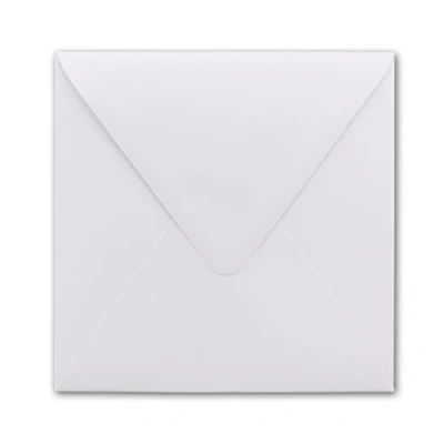 Image of Square Envelopes 150 x mm, White, Wet Adhesive 50 Pieces Brilliant White