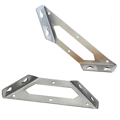 Image of Stainless Steel Corner Brace, Tiberham Triangular Flange Angle Bracket Mending Plate, Furniture Fastener Joint Connector for Wood Shelf Cabinet Table Chair (Pack of 2)