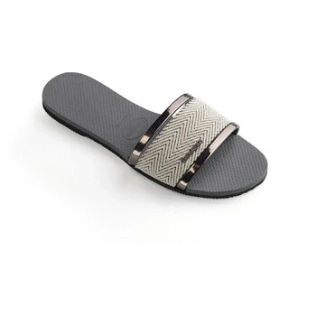 Image of Havaianas YOU Trancoso Pool shoes, Women&#039;s, Size: 6/6.5, Steel grey Synthetics/textile