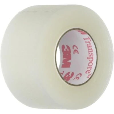 Image of 3M Transpore Clear 1 Inch Wide First Aid Tape, 10 Yard Roll (2 Rolls)