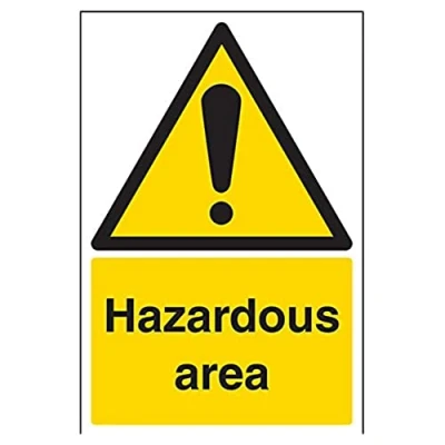 Image of V Safety Hazardous Area Warning Sign 200mm x 300mm Self Adhesive Vinyl