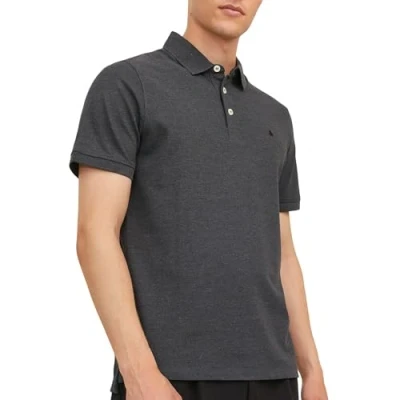Image of Jack &amp; Jones Epaulos SS NOOS Polo shirt, Men&#039;s, Size: XL, Dark grey melange