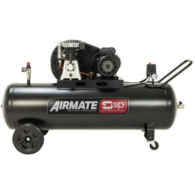 Image of Bd 3HP 200 Litre Belt Drive Compressor L41 x W158 H82 cm Black SIP