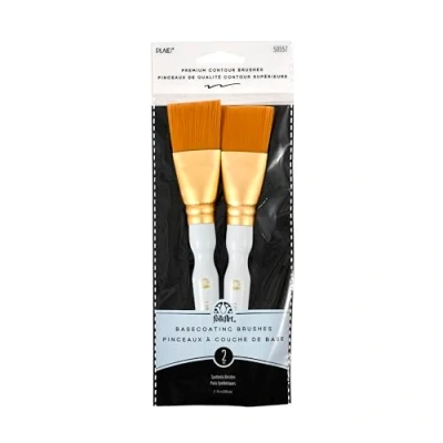 Image of Plaid Folkart Golden Taklon Basecoating Brush Set, Other, Multicoloured, 1.98x9.52x24.76 cm