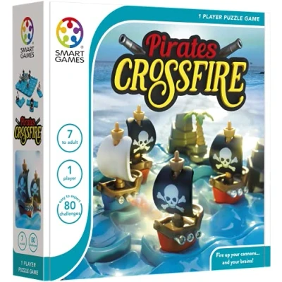 Image of Smart Games Pirates Crossfire, Puzzle Game with 80 Challenges, 7+ Years,24 x 24 6 cm