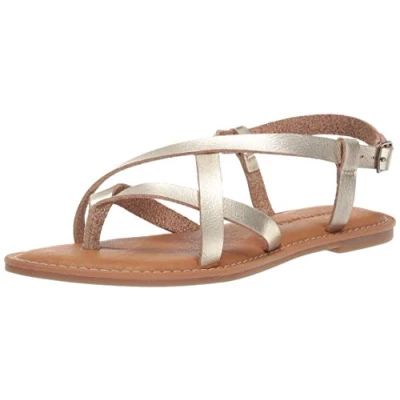 Image of Amazon Essentials Women&#039;s Casual Strappy Sandal, Gold, 6.5 UK