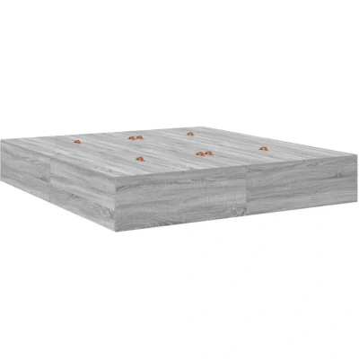 Image of vidaXL Storage Bed Frame Grey Sonoma 200x200 cm