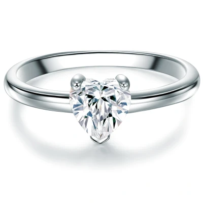 Image of Tresor 1934 Female 925/ Sterling Silver Zirconia Solitaire Ring Brilliant cut