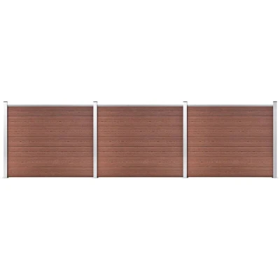 Image of vidaXL Fence Panel Set WPC 526x146 cm Brown