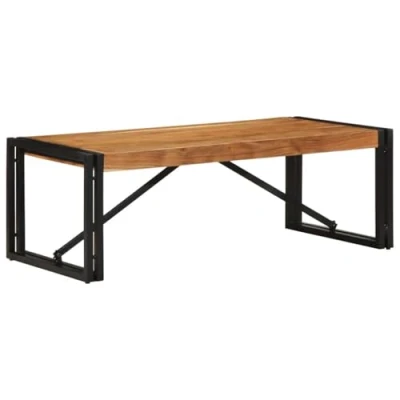 Image of vidaXL coffee table/accent table, 100x50x35 cm, acacia wood &amp; iron frame modern industrial design for living room patio/garden