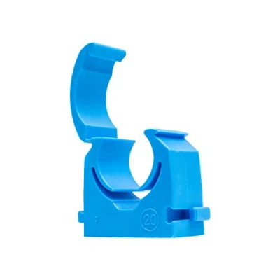 Image of Talon 19 21mm Single Hinged Pipe Clip x100 Blue 360 Fixing for Pipework UV Stabilized Up to 85C Safe Use On Plumbing, Gas and Air Conditioning