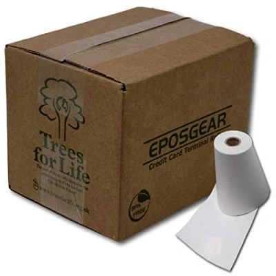 Image of EPOSGEAR® (20 Rolls) 57mm x 30mm 57x30 Thermal Paper Till Cash Register Credit Card PDQ Swipe Chip and Pin Machine Receipt Printer Rolls BPA Free
