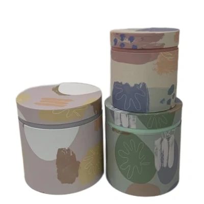 Image of Floralcraft Set of 3 Watercolours Hat Boxes with Lids, Ideal for Decorative Cake Box Gifts, Cake, Flowers, Crafting
