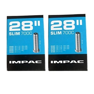 Image of Impac 2pk Cycle Tubes 28&quot; SLIM Schrader Valve 28x1.10, 28x1.20, 28x1.25, 27x1 1/4, 700x28c, 700x30c, 700x32c, 28 622, 30 32 630, 700c