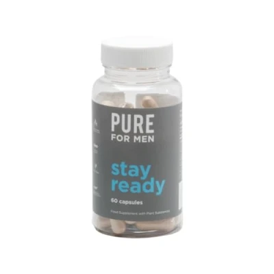Image of Pure for Men Original Cleanliness Stay Ready Fiber Supplement, 60 Vegan Capsules, Helps Promote Digestive Regularity. Psyllium Husk, Chia Seeds, Oat Fibre, Proprietary Formula