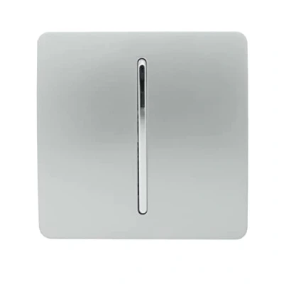 Image of Trendi 1 Gang 2 Way Artistic Modern Glossy 10 Amp Rocker Tactile Light Switch Silver ART SS2SI