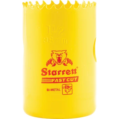 Image of Starrett HSS Bi Metal Hole Saw FCH0112 Fast Cut Extra Cobalt For Stainless Mild Sheet Wood Plastic Various Materials 38mm