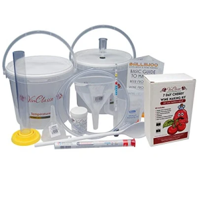 Image of 6 Bottle Wine Making Equipment Kit With Cherry