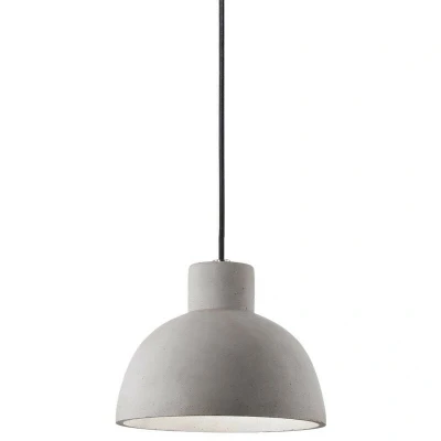 Image of Oil 1 Light Dome Ceiling Pendant Cement Grey, E27