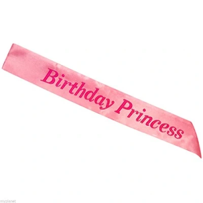 Image of Pink Birthday Princess Sash Girls Night Out Party Decoration Accessory, Fancy Dress by My Planet
