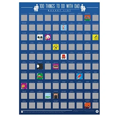Image of 100 Things To Do With Dad Bucket List Scratch Poster Father&#039;s Day Christmas Birthday Gift Interactive