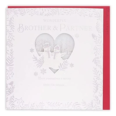 Image of Clintons: Snow Couple Brother &amp; Partner Christmas Card, Multi Colour, 192 x 192, 1171411
