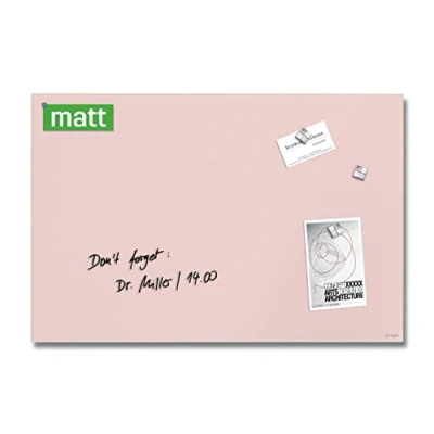 Image of SIGEL GL514 Premium Glass magnetic Board, glossy surface, 60 x 40 cm, easy mounting, rose Artverum