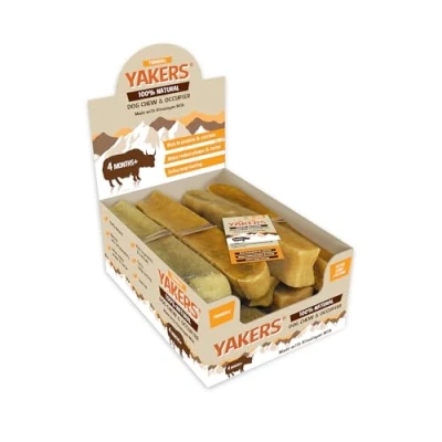 Image of YAKERS Turmeric Natural Dog Treats Dry Himalayan Yak Chew Bar, &amp; Occupier, Medium (Pack of 20)