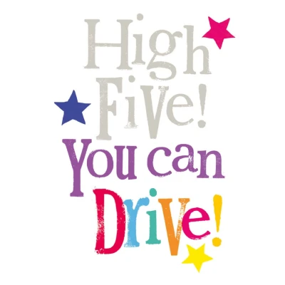 Image of High Five You Can Drive, Passed Your Driving Test Card, Well Done Card