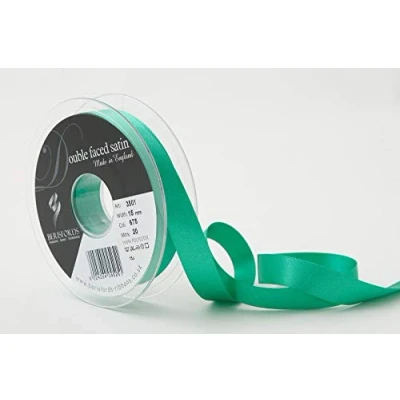 Image of Berisfords Double FACE Poly Satin Ribbon, Parakeet, 10.5x10.5x3 cm