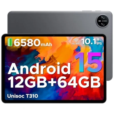 Image of DOOGEE Tab A9 Android 15 Tablet 10 Inch(2025), Unisoc T310 Tablets 12GB RAM 64GB ROM(TF 2TB), 6580 mAh Battery, 5G WiFiDual Speaker8MP AI CameraType CGMSBluetoothFace ID3.5mm Jack Gray