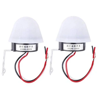Image of Kadimendium 2pcs Automatic On Off Adjustable Street Light Photoswitch Photocell Sensor Switch Photo Control Switch(220V 10A 50Hz)