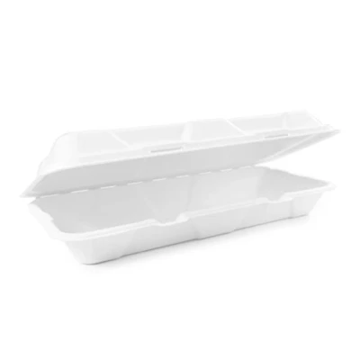 Image of Vegware VB12 bagasse clamshell, 12&quot; x 6&quot; (Pack of 250)