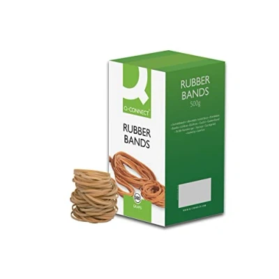 Image of Q Connect Rubber Bands No.75 101.6 x 9.5mm 500g KF10560, yellowbrownbeigegrey