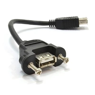 Image of kenable USB 2.0 Panel Mount Female A Socket to Cable Adapter 0.15m [0.15 metres]