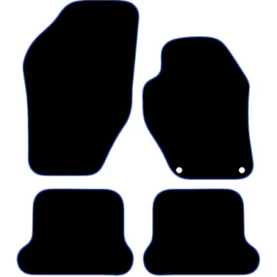 Image of Carsio Carpet Car Mats For Peugeot 308CC 2009 2015 Tailored Fit Floor Mat Set Complete Accessory Black Custom Fitted All Weather, Anti Slip Backing &amp; Blue Trim