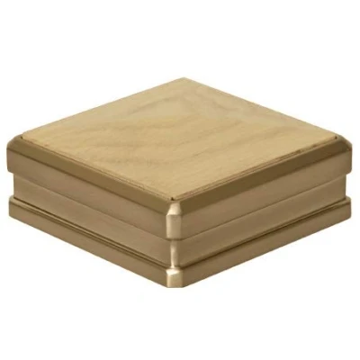 Image of Solution Full Newel Cap rebated to fit a 90mm Post in Pine &amp; Brushed Nickel