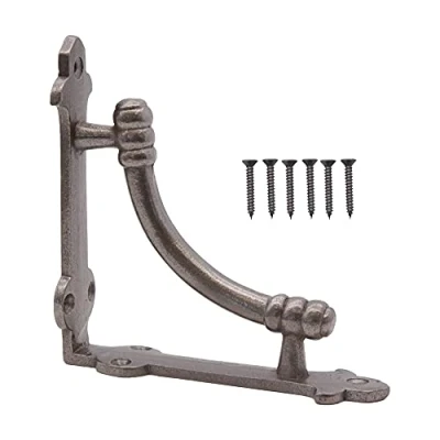 Image of Cast Iron Brackets Edwardian Vintage Style Mounted Supports for Shelving Below Stairs 175mm