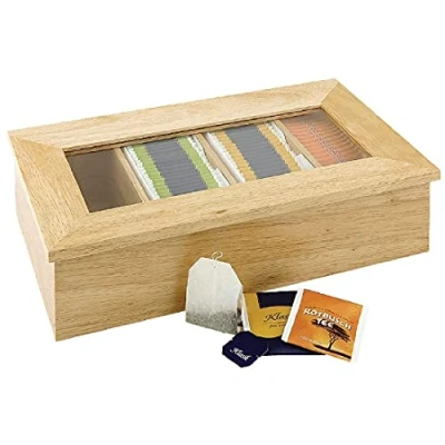 Image of Olympia Tea Box 90X335X200mm Wood Storage Compartments Bag Tin Chest Buffet