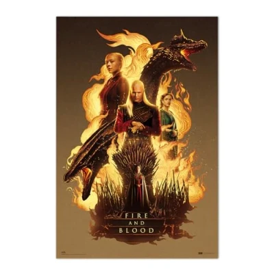Image of Grupo Erik Game of Thrones House the Dragon Fire &amp; Blood Poster 36 x 24 inches / 91.5 61 cm Shipped Rolled Up Cool Posters Art Prints Wall