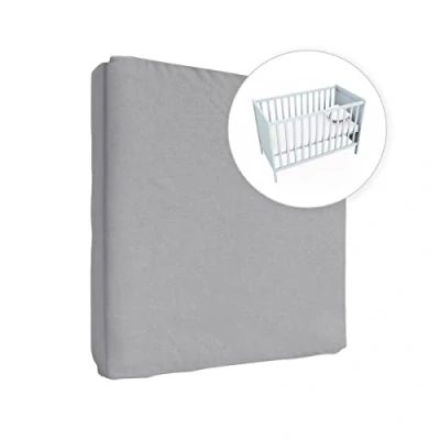Image of Jersey 100% Cotton Fitted Sheet for 140 x 70 cm Toddler Baby Cot Bed Mattress (Grey)