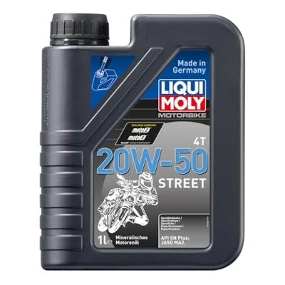 Image of P000256 Engine Oil LIQUI MOLY Motorbike 4T Street 1500 20W 50 1l Mineral
